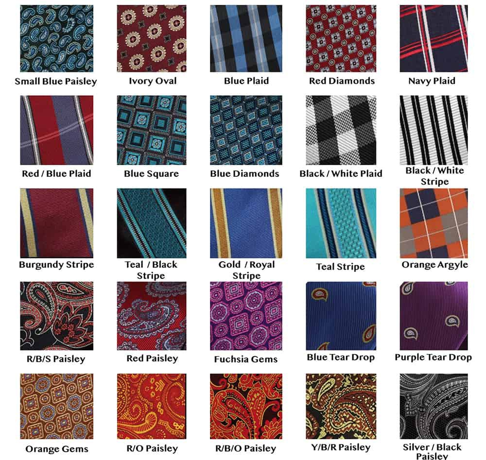 Variety of Tie Pattern Designs