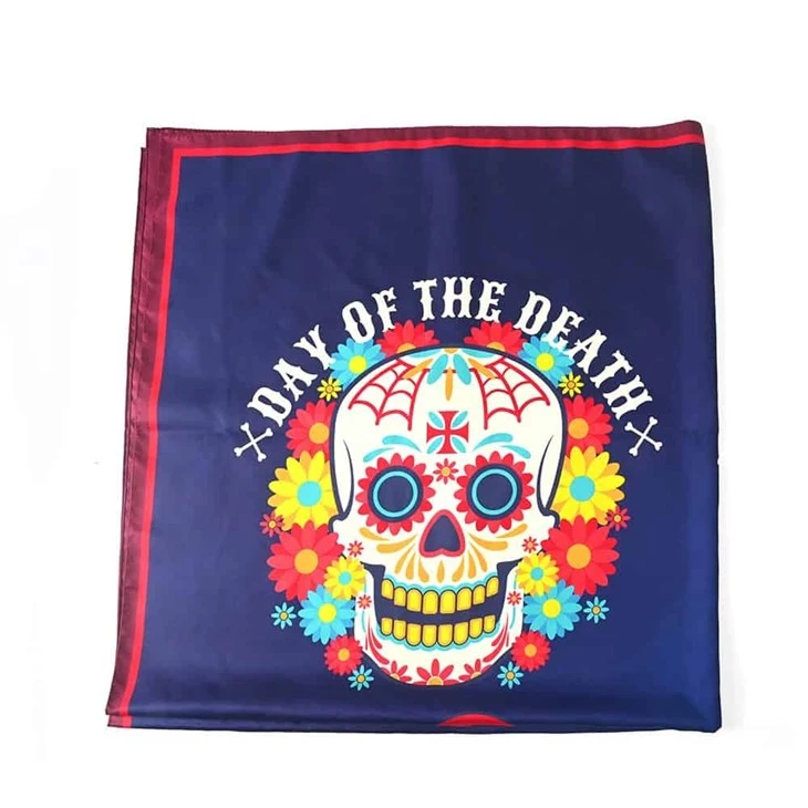 Day Of The Dead Printed Scarf - YiLi Custom Bandana Manufacturer