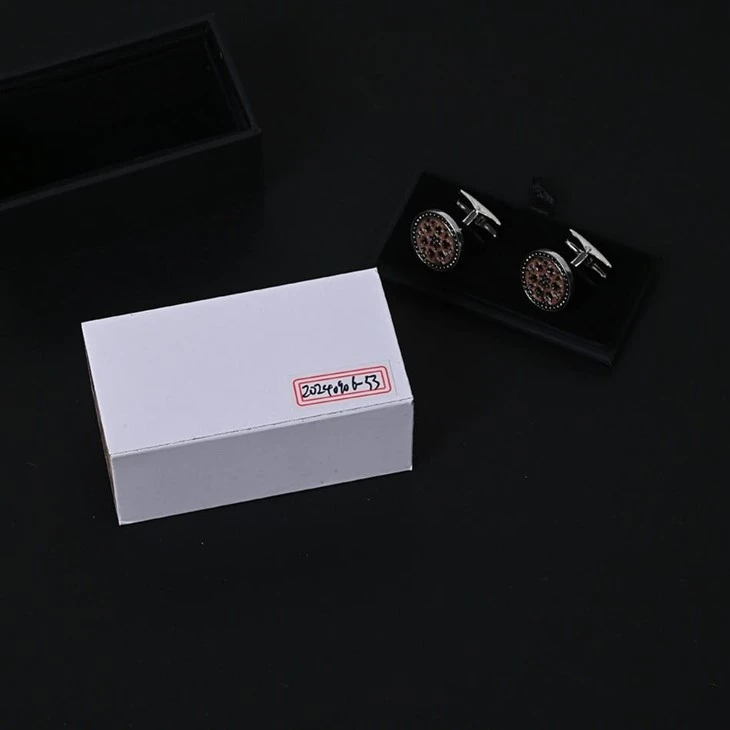 YiLi Engraved Silver & Rose Gold Cufflinks For Formal Events