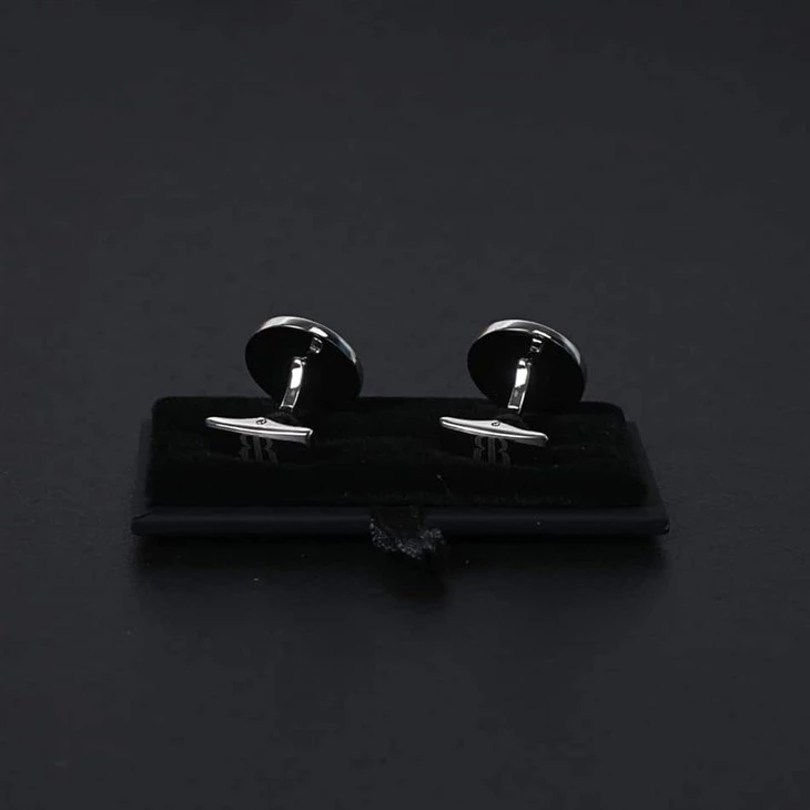 YiLi Engraved Silver & Rose Gold Cufflinks For Formal Events